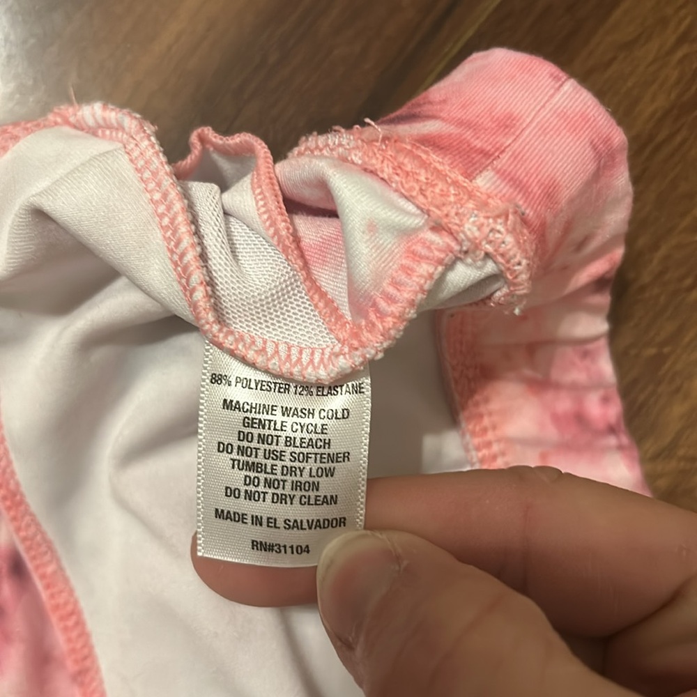 Zelos Pink Tie Dye Sports Bra Medium Racerback Workout Yoga Athletic Top - Picture 4 of 9